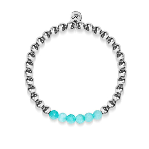 Fröhlich | Silber | Aquamarin Jade | Edelstein-Ausdrucksarmband